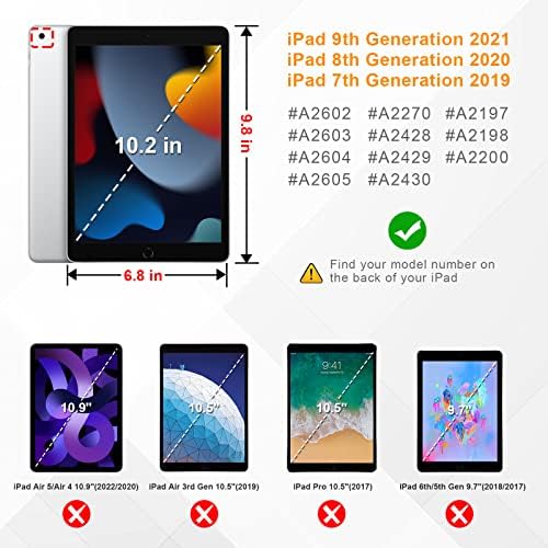Калъф-за награда Fintie за iPad 9th / 8th / 7th поколение (2021/2020/2019) 10,2 инча - [Защита на ъглите] делото-поставка от неръждаема веганской на кожата с държач за моливи, автоматичен