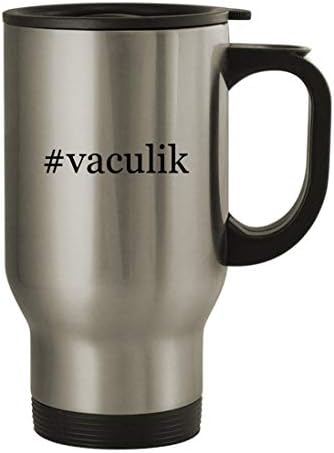 Подарък дрънкулки #vaculik - Пътна Чаша от Неръждаема Стомана с тегло 14 грама, Сребрист