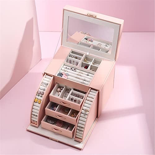 Ковчег За Бижута И Многопластова Голяма Кутия-Органайзер За Бижута От Изкуствена Кожа, Кутия За Съхранение, С Подарък