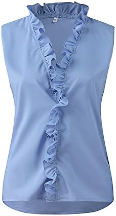 NOKMOPO, Сладки Ризи за Жени, Модни Темпераментен Блуза с V-образно деколте и ръкав-Фенерче Копчета, Ежедневни Риза, Дамски Блузи Летни