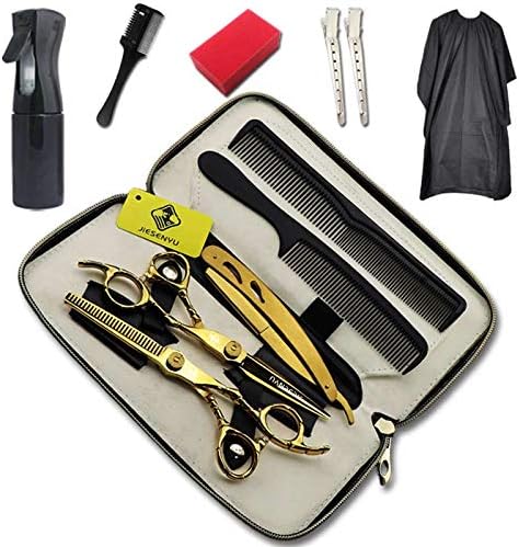 JIESENYU висококачествени Професионални Фризьорски салон 6-инчов Фризьорски ножици От стомана 440C Hair Salon Gold2 (Комплект3)
