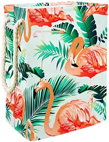 DEYYA Фламинго, Тропически Зелен Кошници за Бельо Кошница Висока Здрава Сгъваема за Възрастни и Деца, Подрастващите Момчета