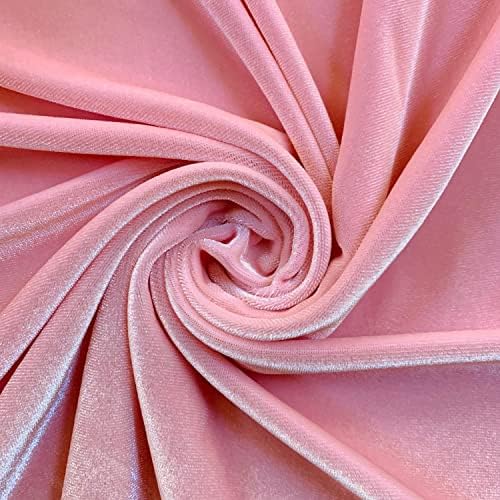 Нови тъкани Daily Princess Светло Розово Еластична Кадифе тъкан от полиестер и Ликра за бантов, горните възли, главоболие,