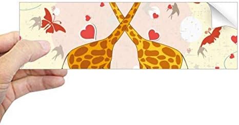 DIYthinker Жълти Целуване Жирафи В Свети Валентин Правоъгълна Стикер Върху Бронята На Стикер На Прозореца Лаптоп