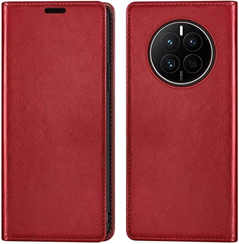Чанта-портфейл YAGELANG за Huawei Капитан 50 Pro с държач за карти, Издръжлив Калъф-стойка от естествена кожа с панти