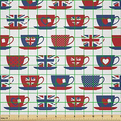 Кърпа за чай Ambesonne by The Yard, Форми за Чаени Чаши в британската тема, Знамена Юниън Джак във формата на Сърца,