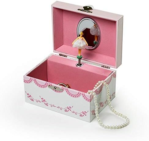 Ковчег за музикални бижута Балерина с бяло-Розова дантела и панделки – Clarice от Mele & Co.