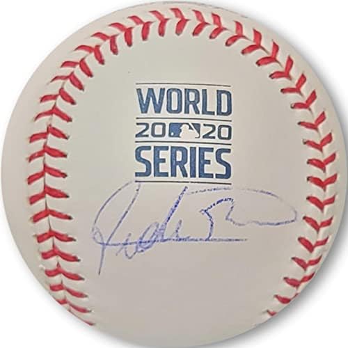 Педро Баэз С Автограф От ръката на 2020 WS Baseball Dodgers Бледо PSA AJ78960 - Бейзболни Топки с Автографи