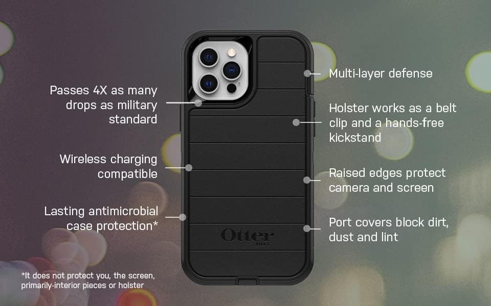 Калъф и кобур серия OtterBox Defender за iPhone 12 Pro Max - Черен