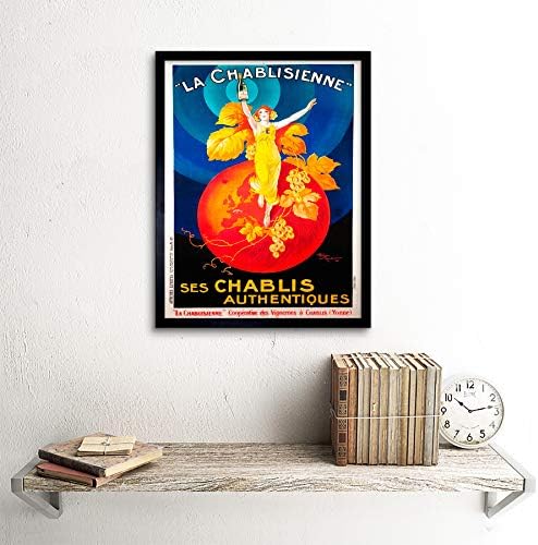 Малък Син Готвач Реклама на Вино на Селището Франция Художествен Ретро Арт Плакат С Принтом Стенен Декор 12X16 Инча