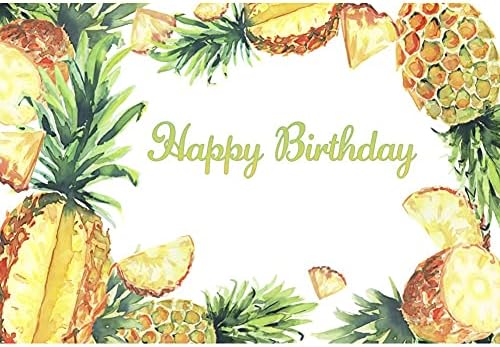 DORCEV 20x10ft Годишният Ананас Фон честит Рожден Ден на Прекрасната Жълти Плодове Тропически Листа Фон За Снимки на