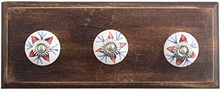 Кука IndianShelf 3 В опаковка | Декоративни Стенни Закачалка | Многоцветни Кукички За ключове, Висящи Ключове | Дървени