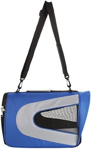 Сгъваема ежедневна чанта-переноска Пет Life джоб с държач за бутилки от синьо и сиво на цветя - Средна