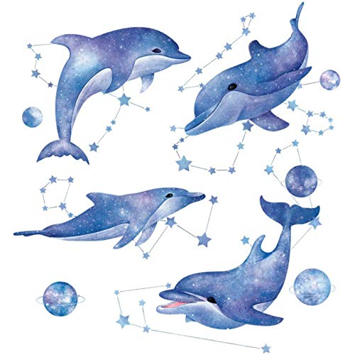 Светът на Океана Стикери за Стена, 3D Син Делфин 3D Акула Счупени Стикери За Стена Тропически Риби САМ Стикери за Стена