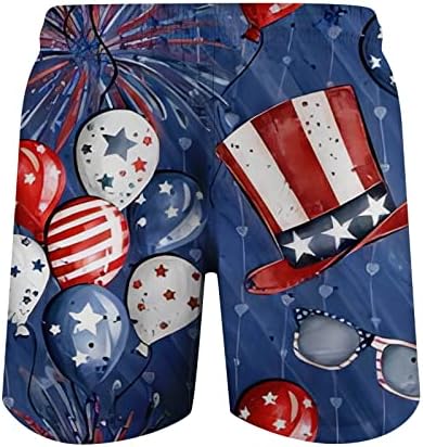 WENKOMG1 Патриотични къси Панталони за мъже, Бански със Звезди и Ивици, Шорти 4 юли, Панталони с Флага на САЩ за Деня