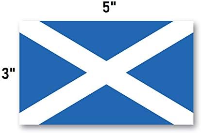 стикер с шотландски флага 3x5, 3 опаковки, която е изработена от здрави непромокаеми материали, Стикер върху бронята