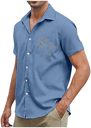 Мъжки Хавайска Риза с Къс Ръкав, Кубинската Ежедневни Гуаябера, Летни Плажни Ризи, Свободни Тропически Ежедневни Плажни