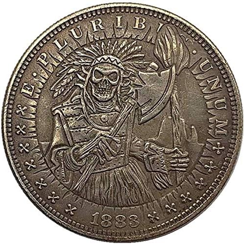 1883 Индийски Череп Блуждающая Монета Pirate Мед, Старо Сребро Възпоменателна Монета са подбрани Монета, Монета, Морган