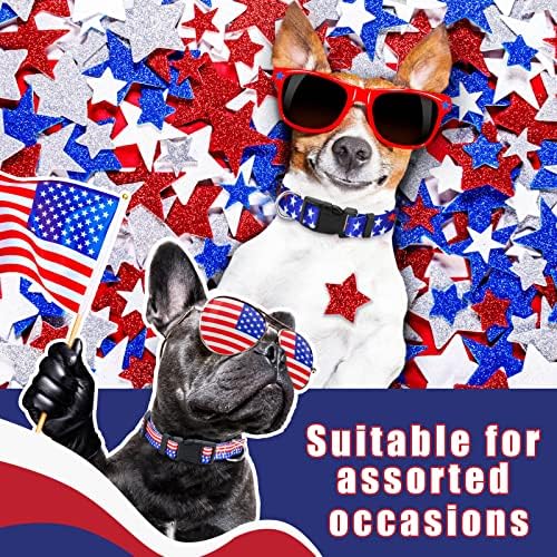 8 Бр 4 юли Патриотичен Нашийник за Кучета Флаг Нашийник за Кучета Ден на Независимостта Нашийник за Кучета Празничен