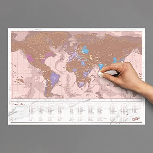 Щастливците Лондон | Скреч карта от Розово злато за пътуване | Скреч арт на картата на света | Скреч карта на стената