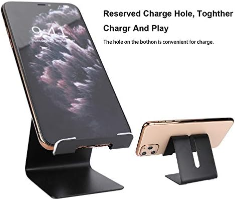 Настолна Поставка за мобилни телефони Солидна Алуминиева Поставка Универсален Държач за Ipad Smart Switch Mobile Phone Tablet (Черен)