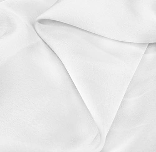 58-инчов бяла копринена атласно-шифоновая двустранен плат прецакани - 10 ярда