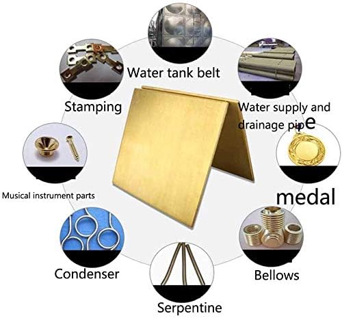 Латунная плоча UMKY Месинг лист Перцизионные метали Суровини Метално фолио (Размер: 200 mm x 200 mm x 3 mm)