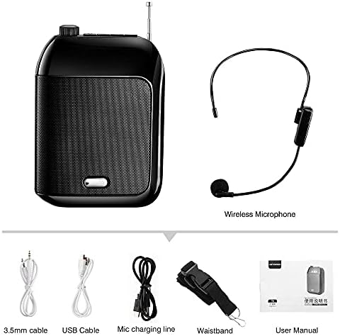 LXXSH Bluetooth 15 W Преносим Мегафон Усилвател на Глас Безжичен Микрофон за Учители по-Силен Високоговорител UHF Микрофон