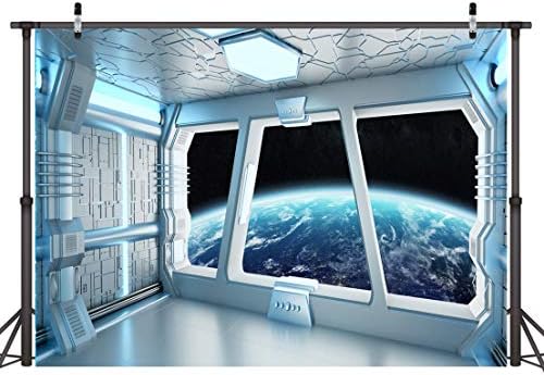 LYWYGG 10x8FT Винил Фон за интериора на Космическия кораб Футуристични Научно-фантастични Фонови Снимки Кабина на Космически