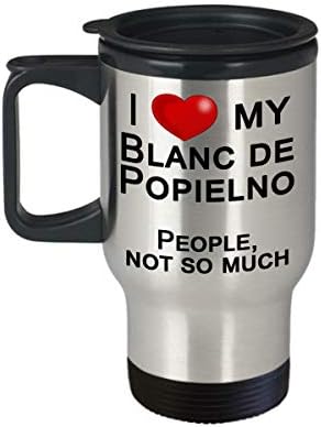 Пътна чаша Blanc de Popielno със Заек, Подарък за Фен на Зайци - обичам Зайци, а не на хората