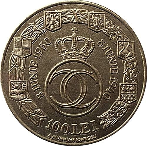 1940-Румъния 100 Lei Копие Златни Монети с 35 мм COPYSouvenir Новост Монета, Монета за Подарък