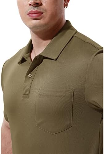 Мъжки ризи Поло YSENTO Сухо, Намаляване, Тениски за Голф с Яка и Къс ръкав и Джоб