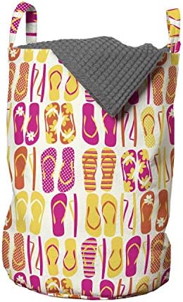 Закопчалката на чантата за дрехи, Цветни чехли в хавайски стил, с шарките на полка точки и Хоризонтални ивици, Кошница