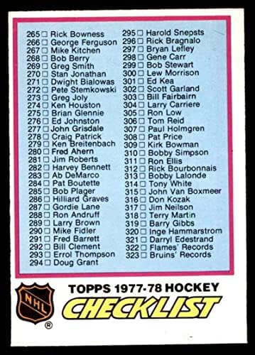 1977 О-Пи-Джи 381 списък (хокейна карта) EX