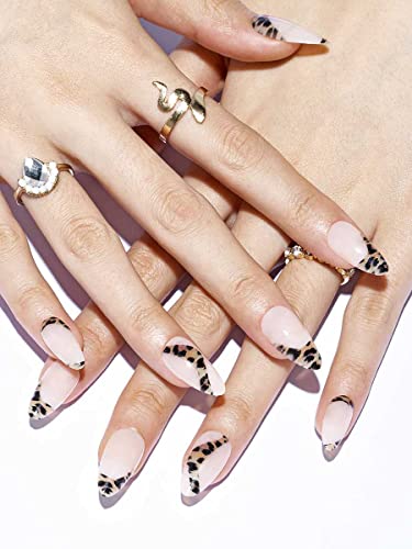 GLAMERMAID Нанесете върху ноктите със средна миндальную леопардовую текстура