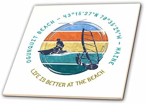 3dRose Плаж Оганквит, окръг Йорк, щата Мейн. Подарък за спомен за семейството на летен плаж - плоча (ct-364554-7)