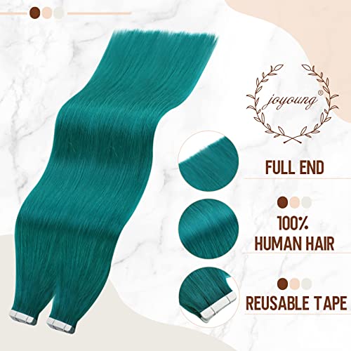 YoungSee Бяла лента за коса разширения 20-инчов Тюркоазена лента за изграждане на човешки косъм Лента за изграждане на