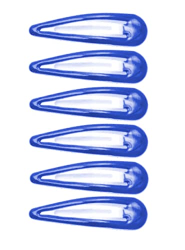 Комплект от 6 прости слайд-заколок за коса Snap Bendie's в училищните цветове. 5 см (2 инча) Sony (сини)