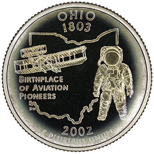 Монетен двор на САЩ с доказателство за четвертака щата Охайо 2002 г.