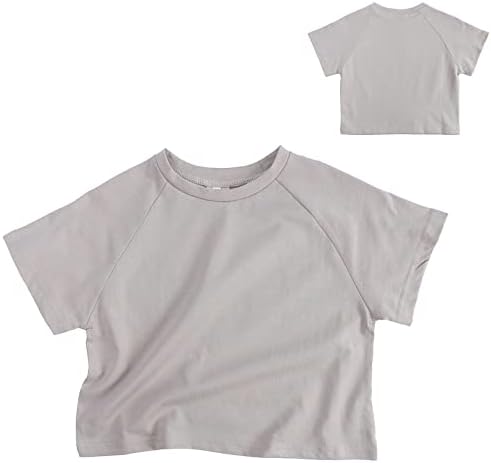 Дете Деца, Момичета, Момчета Кратки Класически Свободни Къси Меки Ръкави Прилеп Однотонная Тениска Тениска Облекло За