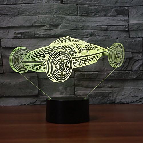 3D Автомобилната лека нощ USB Сензорен Прекъсвач Декор Тенис на Маса Оптични Илюзии Лампи 7 Цвята Променящите се Светлини