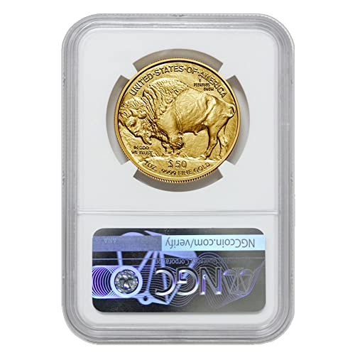 2023 1 унция на американското злато Buffalo MS-70 Ранните издания на Bison Label от монетния двор State Злато за 50 долара