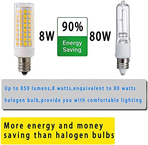 Led лампа ZSCBBKJ E12 без регулиране на яркостта на 8 W (еквивалентен на халогенна лампа с мощност 80 W), по-Топъл бял