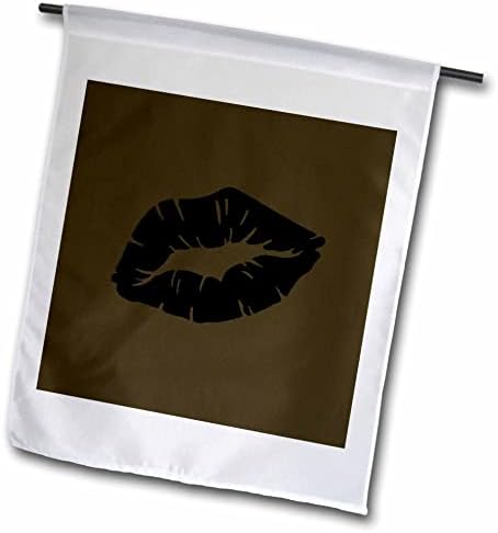 Триизмерен Целувка с Красива Черна червило, Изолиран от готическата Романтика - Flags (fl_356864_1)