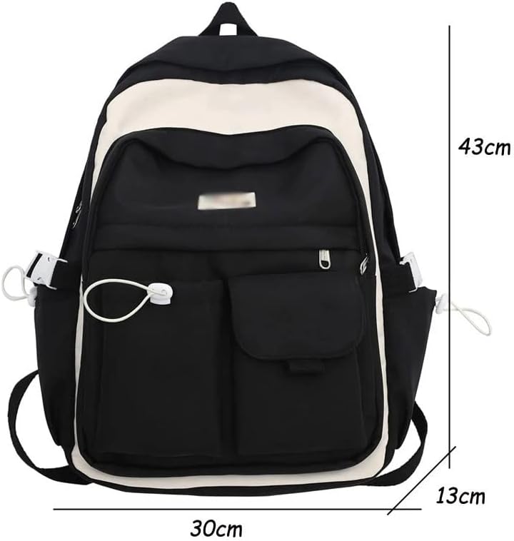 LSDJGDDE Женски Раница, Училищна чанта, Пътен раница, Сладък дамски чанти за лаптоп, студентски чанти (Цвят: черен, размер: