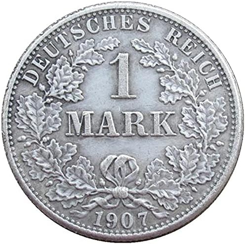 Германия 1 Марка 1907 Adefg Чуждестранна Копие от Сребърни монети