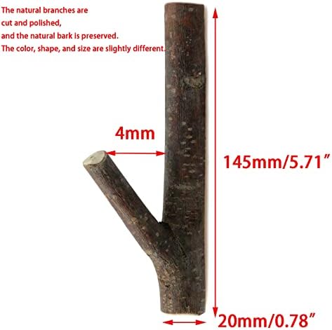 LC LICTOP Реколта Декоративни Дървени Лепило куки (ширина 1 см-2 см) 2 елемента