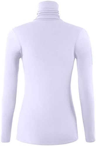 AUHEGN Дамски Лека Поло с дълъг ръкав, Пуловер, Ежедневни Блузи с активен слой, Ризи