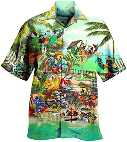 2023 Нова Мъжки Пролетно-Лятна Мода Ежедневна Спортна Риза за Партита, Плажна Свободна Риза с къси ръкави и Принтом,