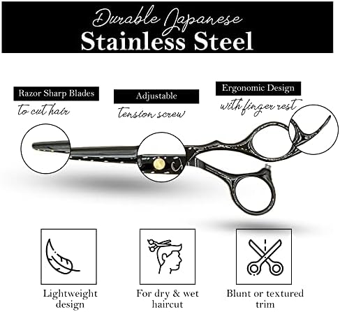 Набор от професионални ножици за подстригване на коса Supereeo за мъже и жени - Ножици за филировки коса от неръждаема